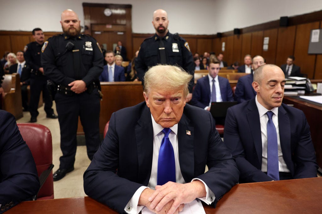 Donald Trump in a New York City courtroom.