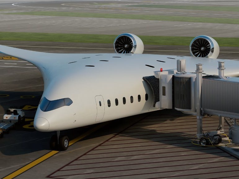 The Pathfinder plane at the airport gate.