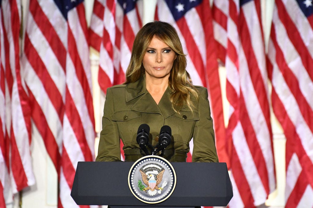 Melania Trump tijdens de Republikeinse Nationale Conventie in 2020. 