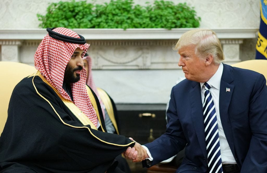 Mohammed bin Salman en Donald Trump.