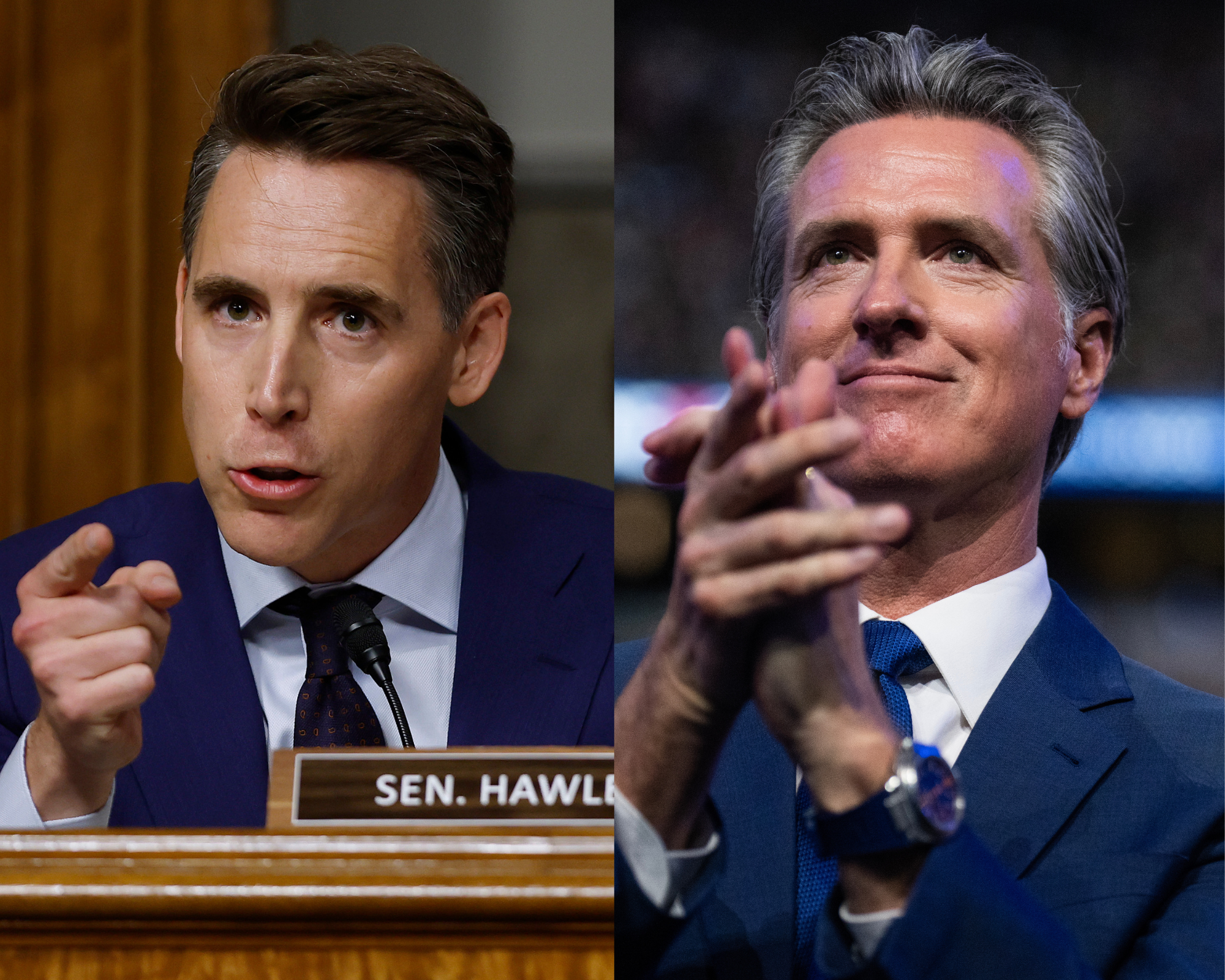 Josh Hawley and Gavin Newsom