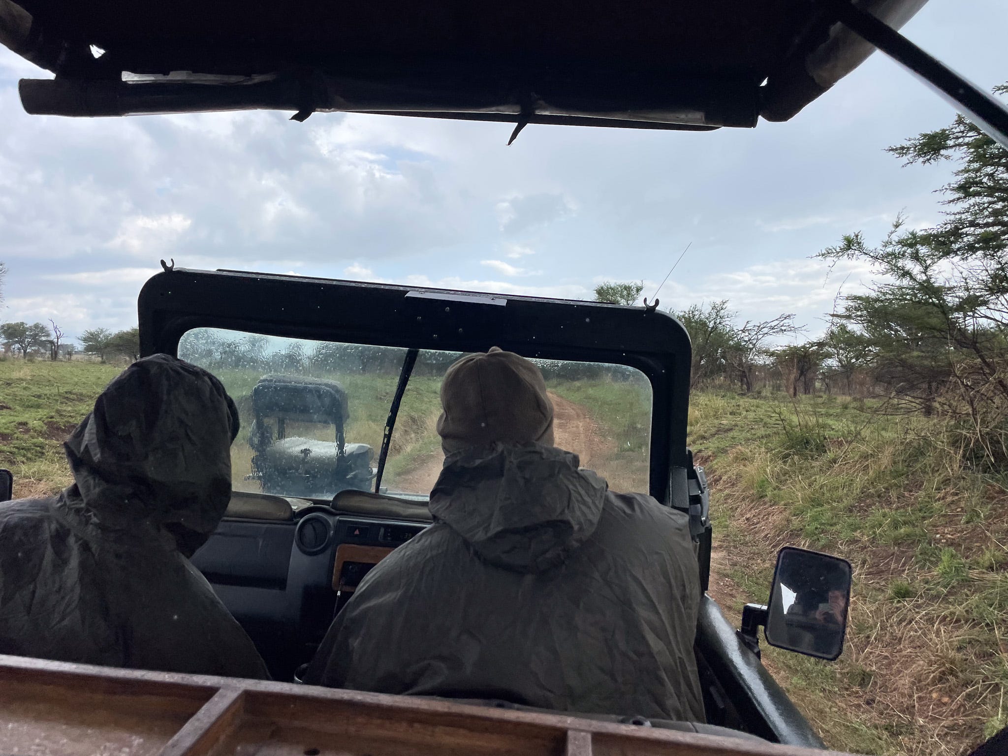 Rain gear for key during afternoon showers in the Serengeti.