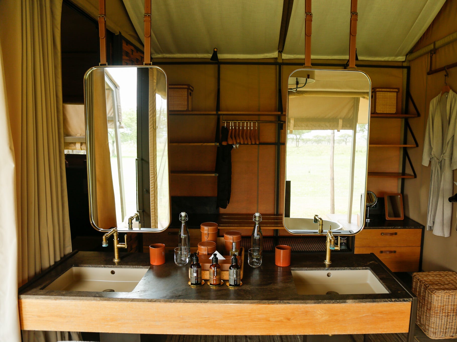 Bug spray and toiletries at one of the author's safari lodges.