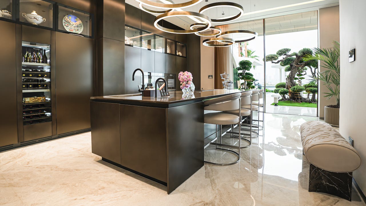 The kitchen in a villa in Dubai.