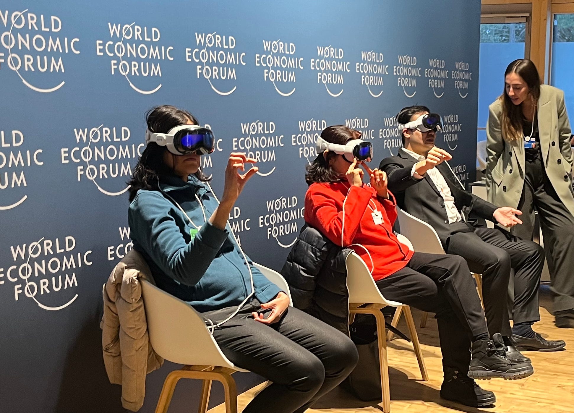 Vision pro's being worn at world economic forum