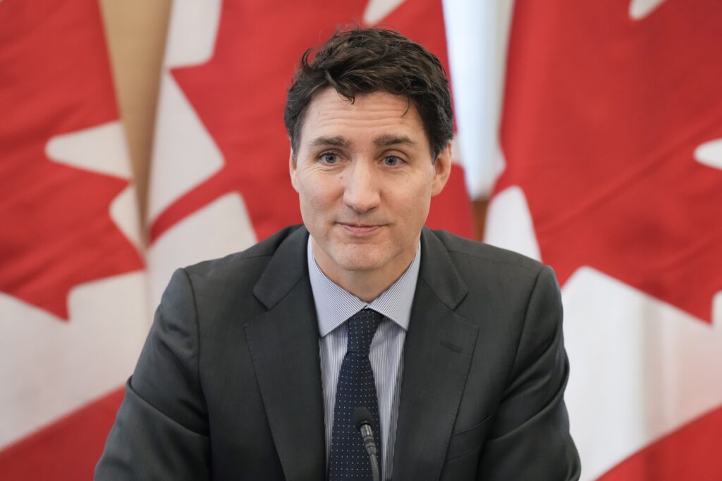 Mandatory Credit: Photo by Canadian Press/Shutterstock (15127642g) Canadian Prime Minister Justin Trudeau delivers remarks at a Canada-US relations meeting at the Ontario Investment and Trade Centre in Toronto, on Friday, Jan. 31, 2025. Us-Cda-Tariffs, Toronto, Can - 31 Jan 2025