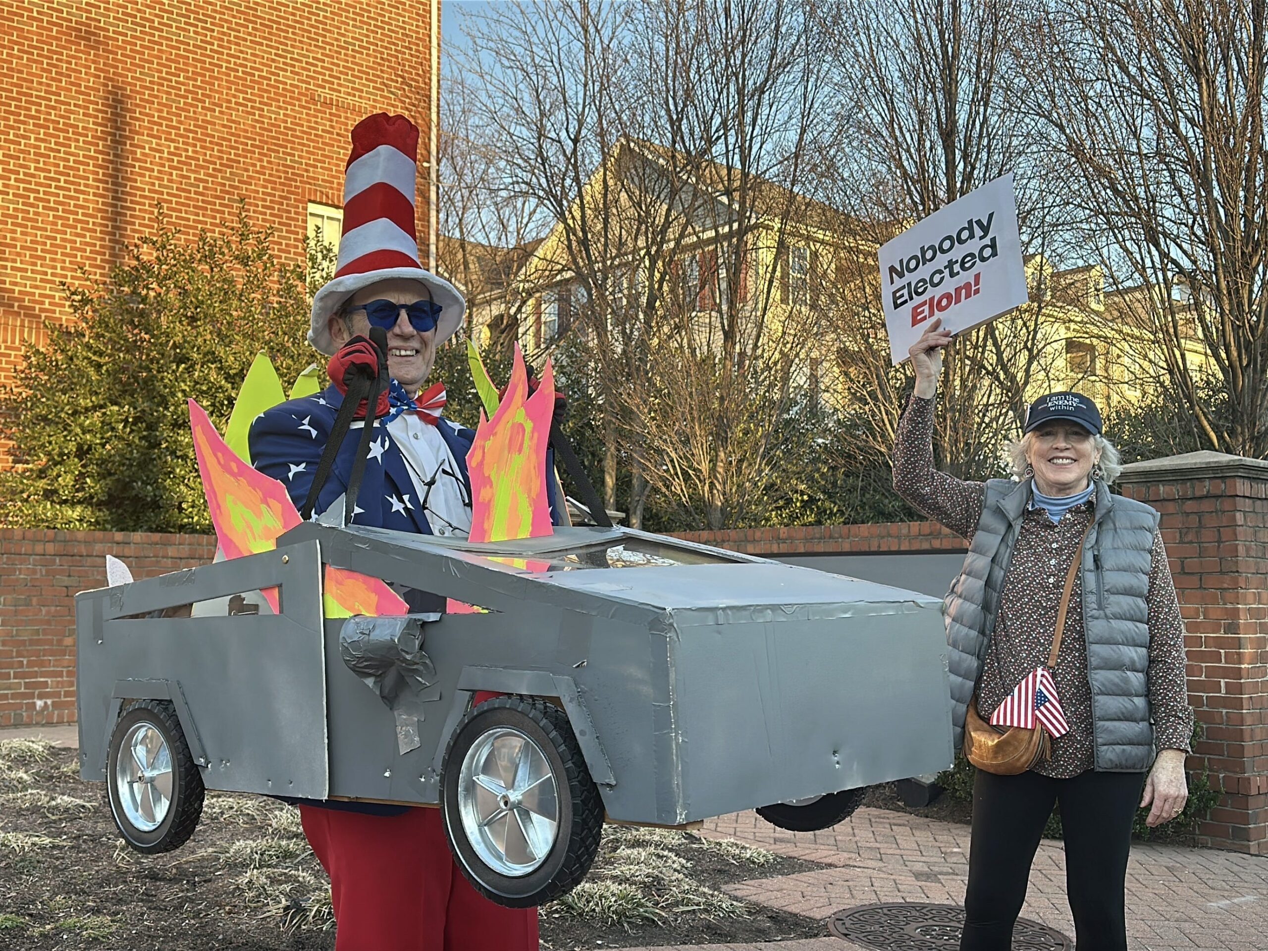 Uncle Sam cutout burning in a Tesla