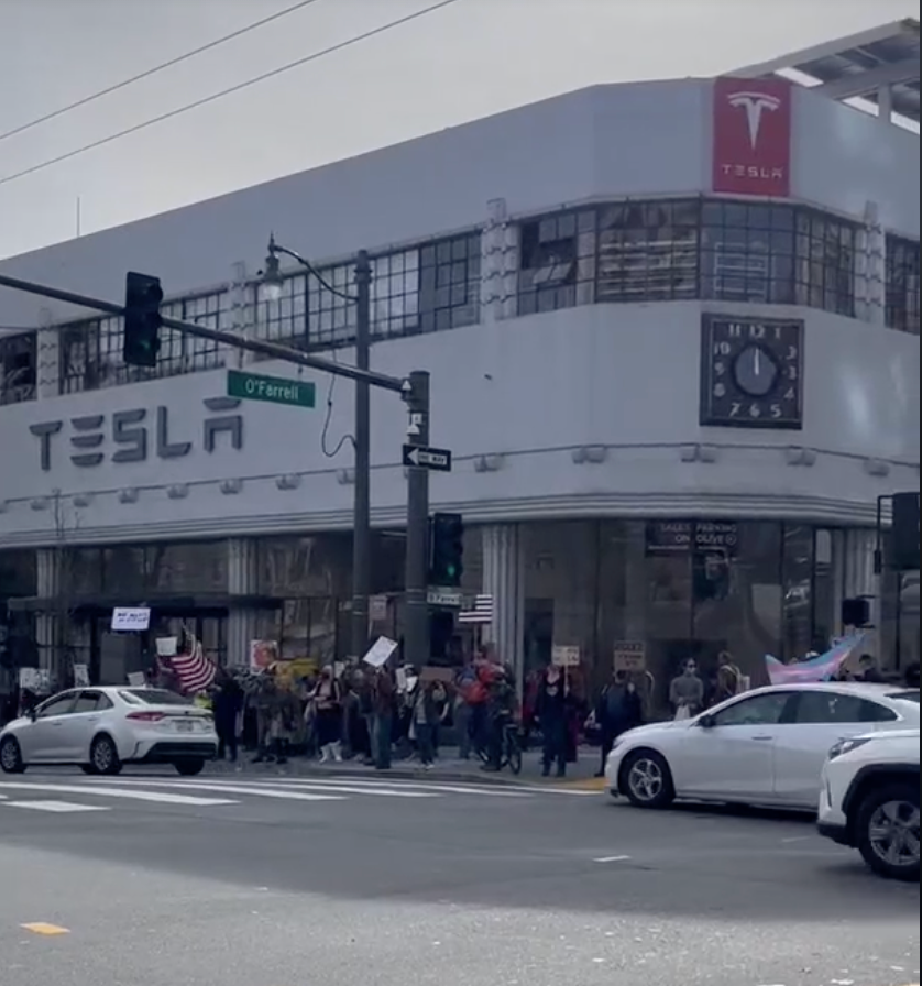 Protestors Van Ness location California