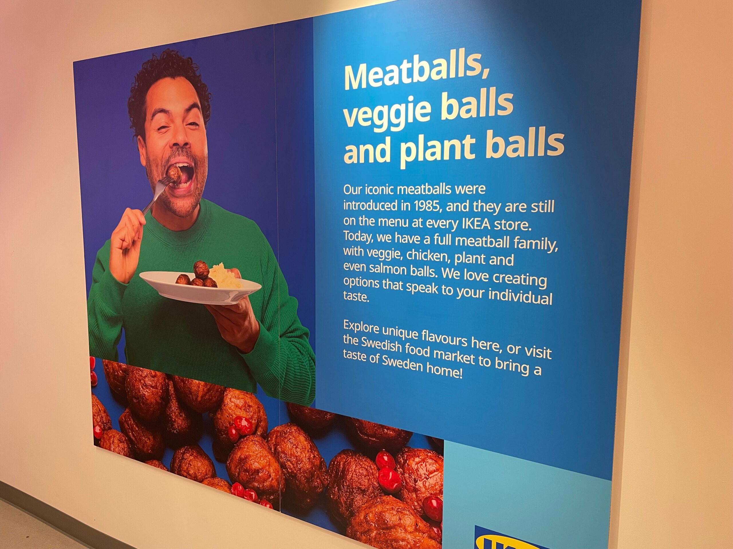 A sign promoting IKEA's Swedish deli
