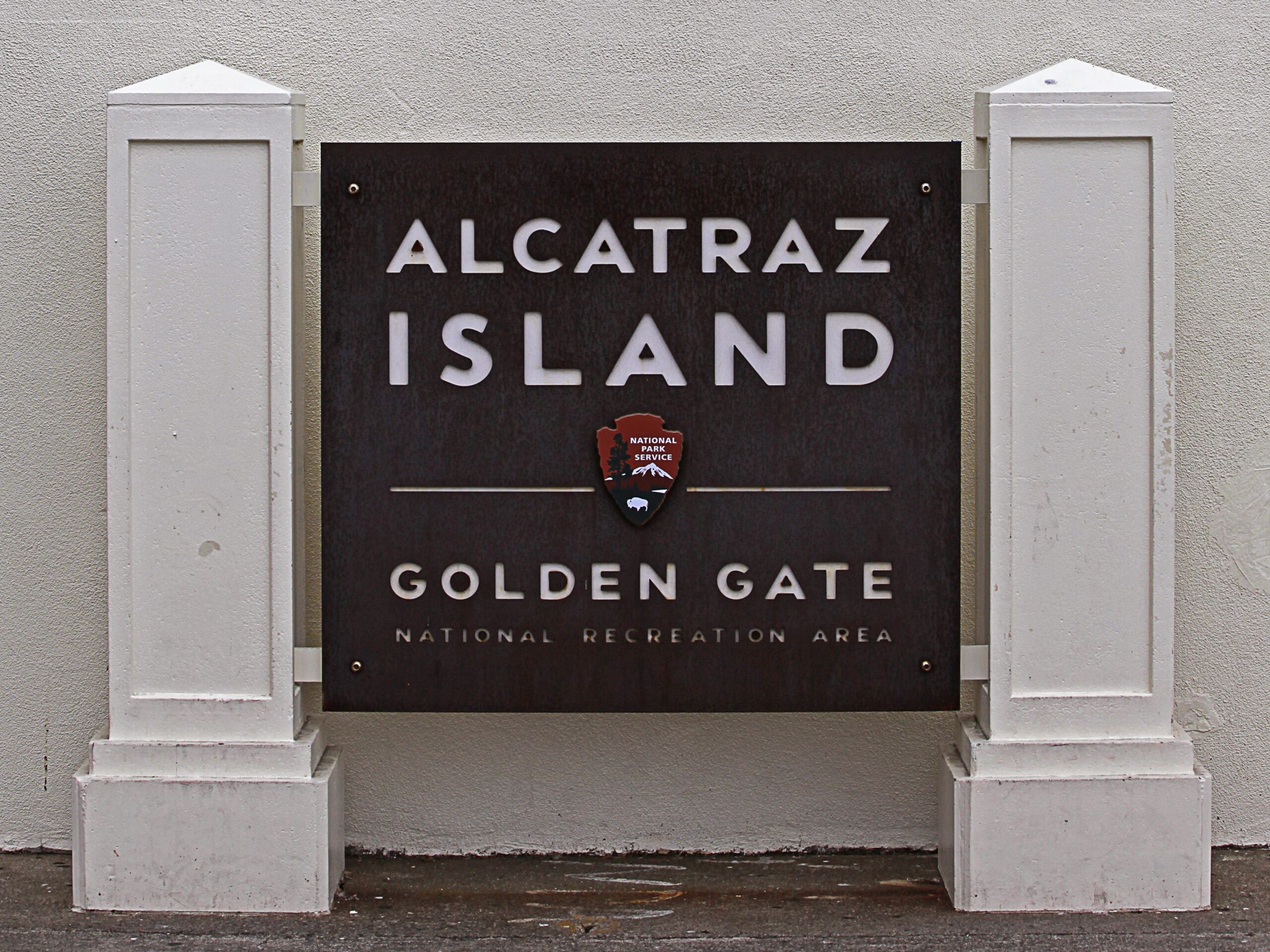 The Alcatraz Island Golden Gate National Recreation Area clock awaiting visitors on their arrival to Alcatraz.