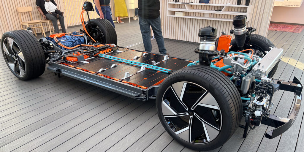 Een accupakket van een elektrische auto.