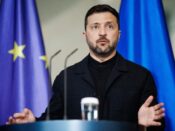 President Volodymyr Zelensky bij een bezoek aan Berlijn.